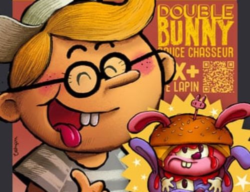 Double Bunny : affiche publicitaire vintage food