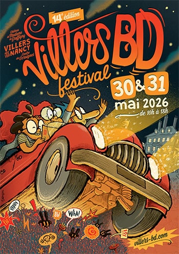 Festival Villers BD 2026 illustration affiche automobile